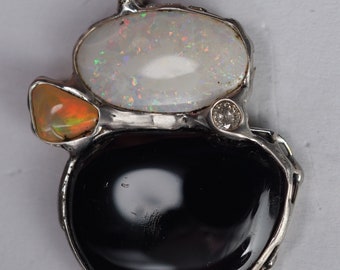 Opal Diamant Anhänger