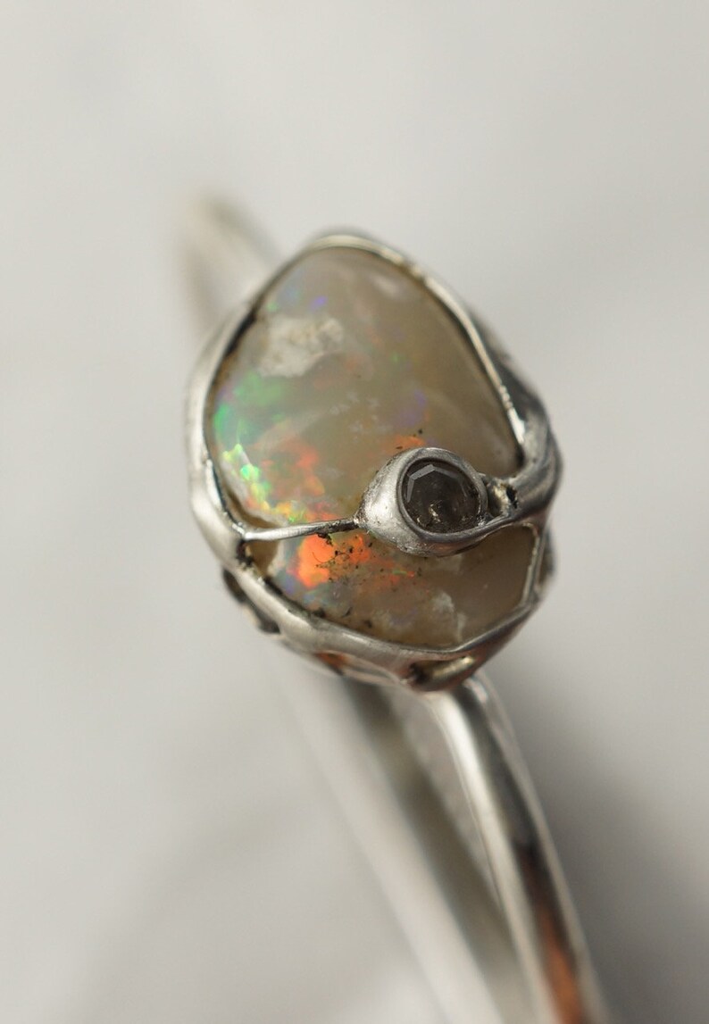 Black Opal Diamond Ring image 5