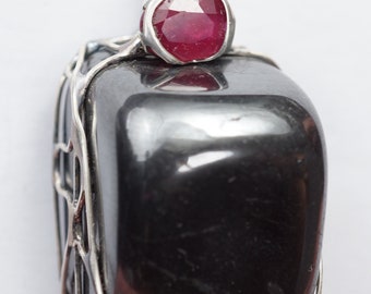 Hematite Ruby Pendant