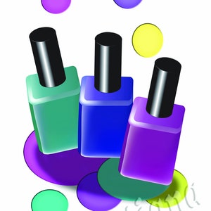 Vector Nail Polish Wall Art, Girls and Women Gift, Home  and Office Decor, Manicure Salon Decor, Fashion Digital Printable