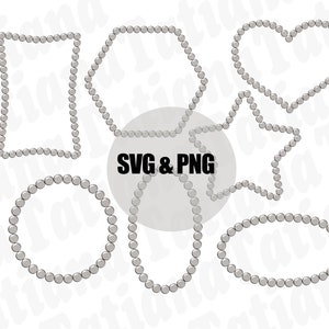 Pearl Frame Clipart, SVG files, Jewelry Clipart, Heart Shape Frame, Oval Shape, Star Shape, Round Frame, Pearls PNG, Commercial Use