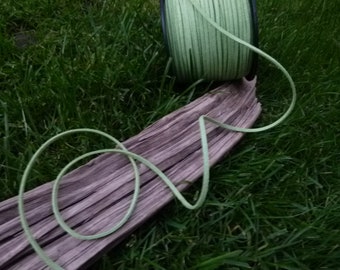 1 m velor ribbon in green / light green running meter. - Imitation suede - 3 mm wide