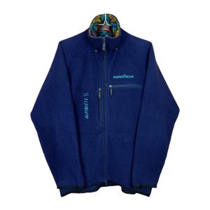 Karrimor blue vintage rare fleece zit outdoor men&#39;s size m retro mountine jacket gift polartec