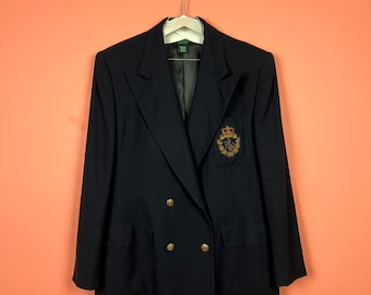 Polo Ralph Laurent Lässiger Blazer mit Logo, Vintage, selten