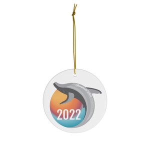 Humpback Whale Round Ceramic Ornaments