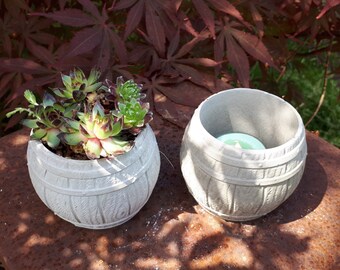 Planting Pot Tea Light Holder With Braiding Pattern Etsy