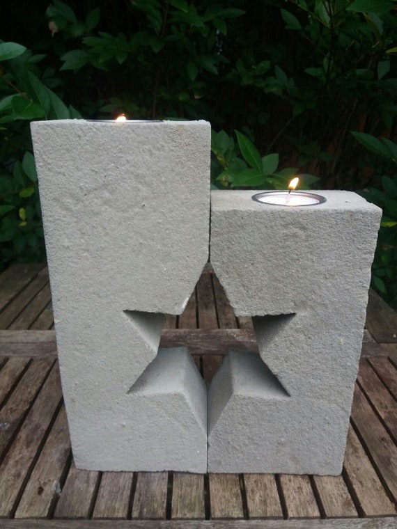 Concrete Giessform Stern Kerzenhalter 2 Piece Shape