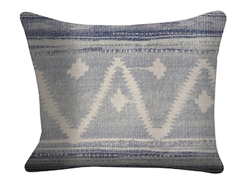 Pillow, Ethnostyle, , Blue, Cream White, Andrew Martin