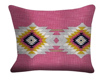 Pillow, Mayan style, Ethnostyle, , Pink, Grey, Andrew Martin