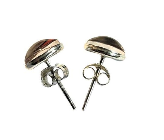 Orecchini a clip in argento coccinella rossa bianca nera 8 mm