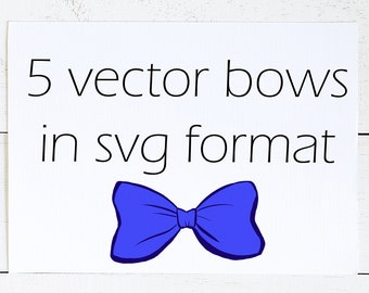 Download Free 5 Printable Clipart Vector Bow Svg Templates Digital Etsy SVG Cut Files