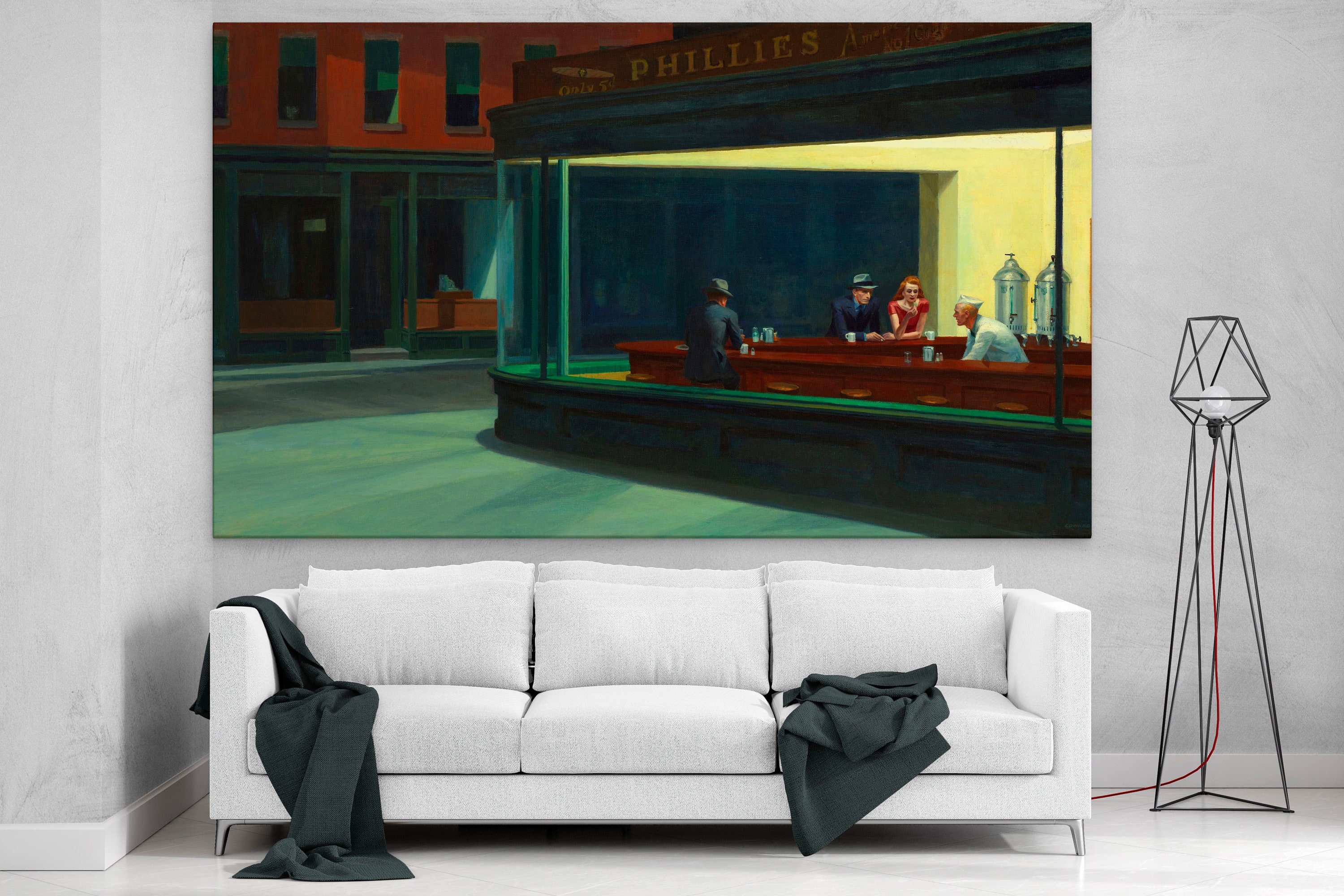 Image of Nighthawks by Edward Hopper painting