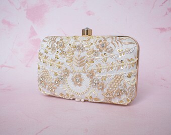 VINTAGE ZARDOZI CLUTCH \u2022 Evening bag \u2022 Beaded purse \u2022 1930s Indian Vintage \u2022 Semi Prescious Stones \u2022 Embellished crossbody \u2022 Black Velvet