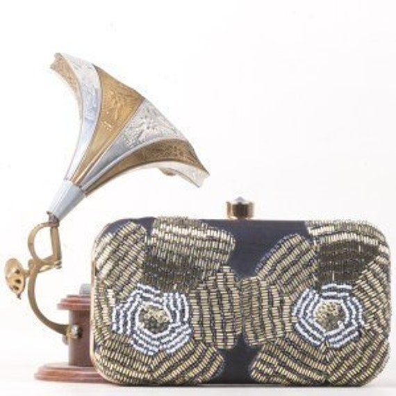 black embellished clutch