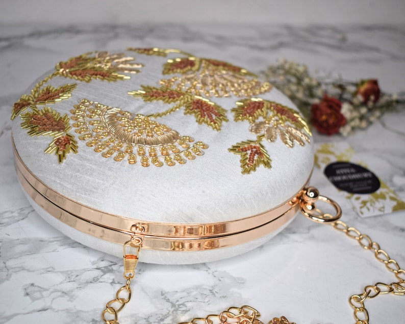 gold round clutch