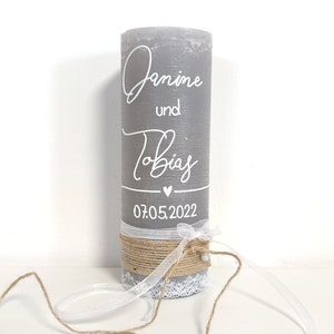 Wedding Candle Wedding Candle Wedding Light Grey Rustic Vintage Lace Country House Jute Cord