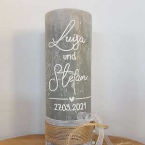 Wedding candle wedding candle light grey rustic vintage lace country house jute cord