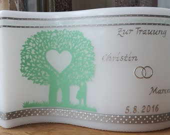 Hochzeitskerze Traukerze Welle 2-Dochte mint