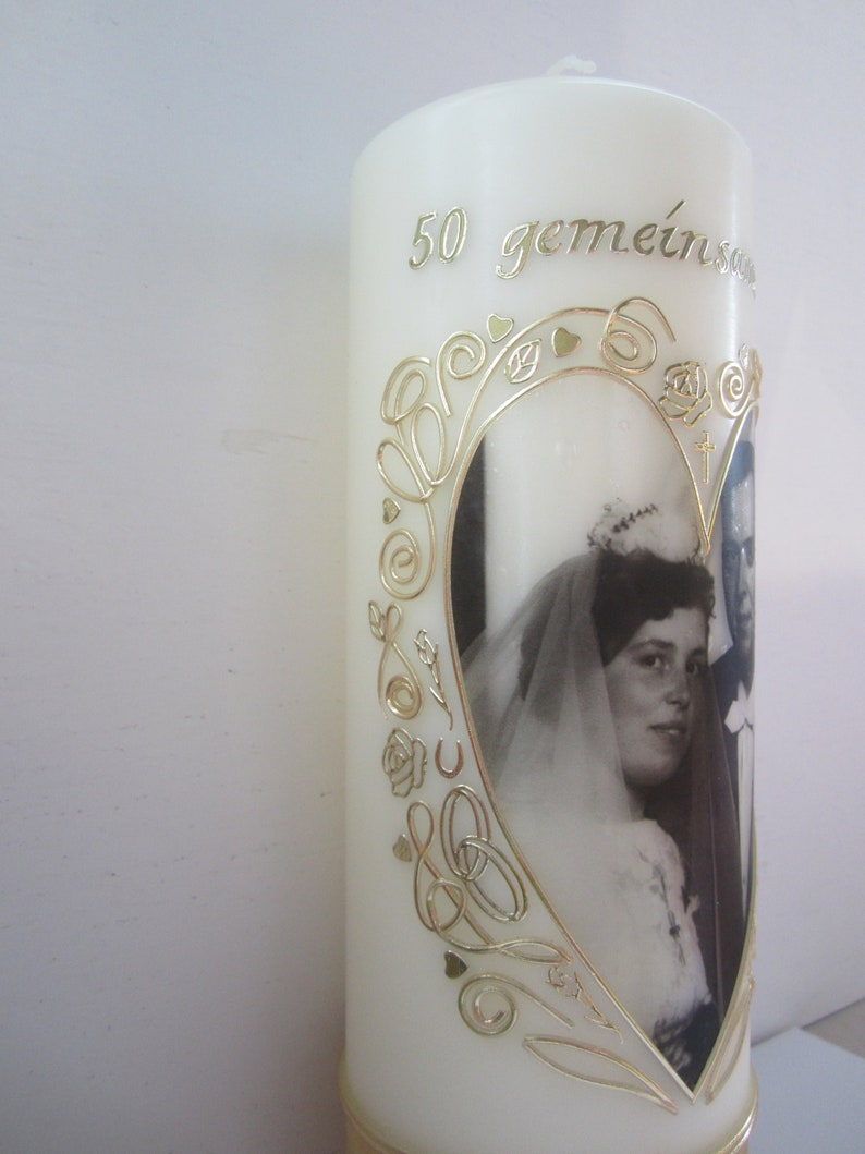 Wedding Candle Golden Wedding Gold Wedding Photo Etsy