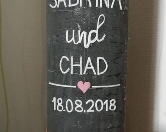 Hochzeitskerze  Rustik grau Vintage Shabby