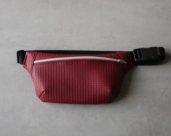 Belly bag, hipbag, belt bag wine red