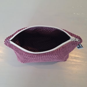 Kosmetiktasche Cord, Kosmetikbeutel Schminktasche Cordtasche mauve