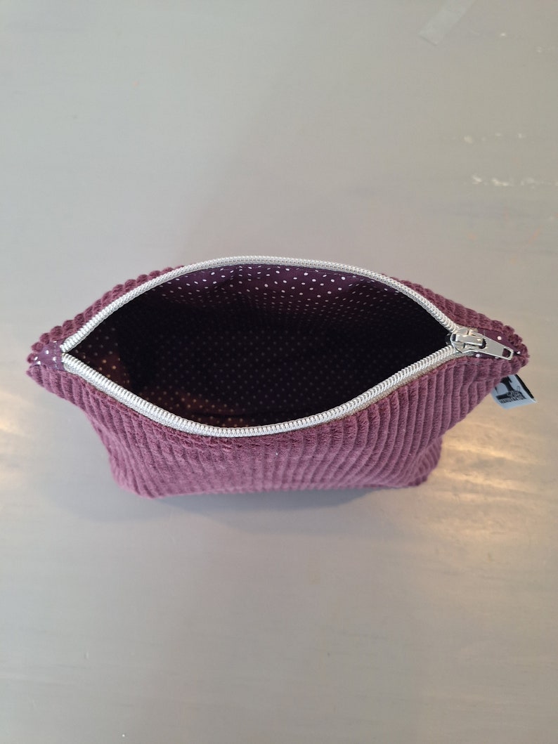 Kosmetiktasche Cord, Kosmetikbeutel Schminktasche Cordtasche mauve