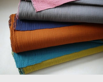 Muslin fabric / 100% cotton / muslin cloth / double gauze / muslin fabric - various colors