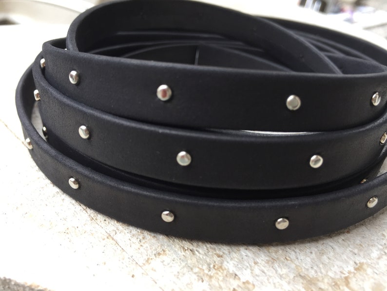 10 x 2 mm rivets leather strap 1 unit 20 cm black Etsy