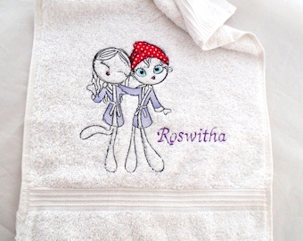 Guest towel personalized with motif and name