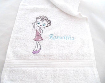 Towel personalized with name and motif