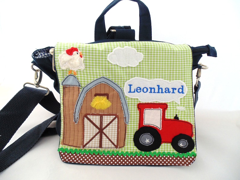 Kindergartenrucksack personalisierbar mit Namen und Motiv Bild 1