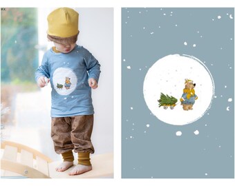 Own production organic Jersey / French Terry children's bear Christmas