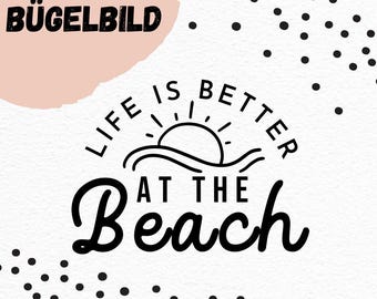 iron-on patch &quot;Life is better at the Beach&quot;