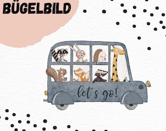 iron-on image &quot;Bus Animals&quot;