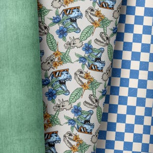 In-house production / many types of fabric / dinosaurs