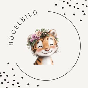 Stryktransfer Little Tiger Love 3 – Tiger med blomsterkrans