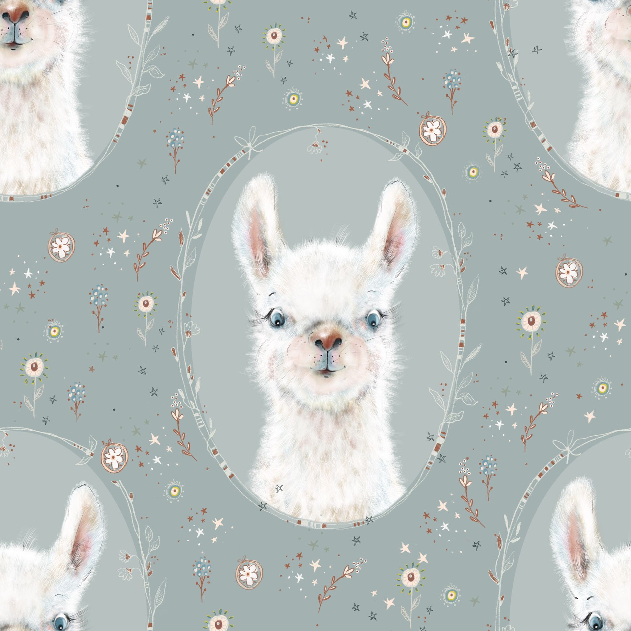 Organic Jersey Lama Stoff Jersey French Terry Lama