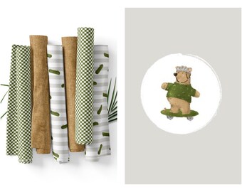 Own production organic jersey / French terry children's panel bear