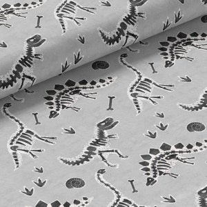 In-house production organic jersey / French terry Dino Fossil