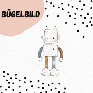 Peut inclure: Transfert thermocollant représentant un robot de dessin animé mignon avec un cœur sur la poitrine. Le robot a des bras rayés bleus et bruns, des jambes rayées orange et bleues et un corps blanc. Le motif est parfait pour ajouter une touche fantaisiste aux vêtements, aux sacs ou à d'autres articles en tissu.