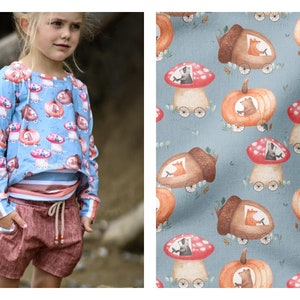 In-house production Organic Jersey / French Terry Kids Animals Autumn