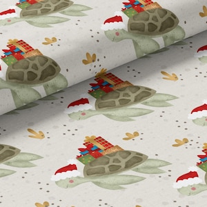 Own production organic jersey / French terry turtle Christmas