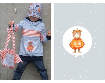 Own production organic Jersey / French Terry children's bear Halloween