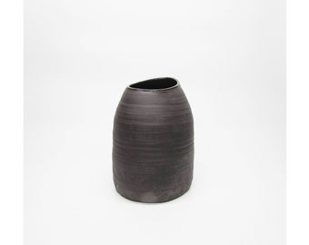 Handcrafted brown ceramic vase