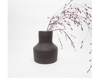 Brown-gray handmade ceramic vase