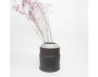 Handmade brown-gray ceramic vase
