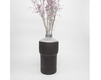 Brown-gray handmade ceramic vase