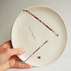 Unique white wheelthrown porcelain plate GROUNDING image 1