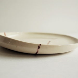 Unique white wheelthrown porcelain plate GROUNDING image 2